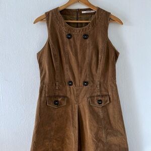 Brown Cotton Utility Cargo Dress | VAN-DOS | Size Small Medium 44